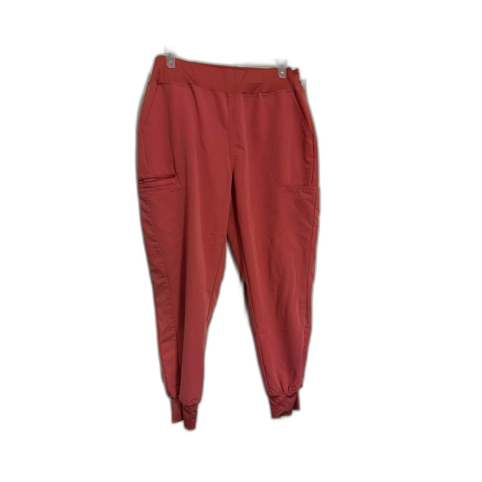 #030 – White Cross V-tess 7-Pocket Yoga Waist Cargo Jogger Slate Rose Size XL R
