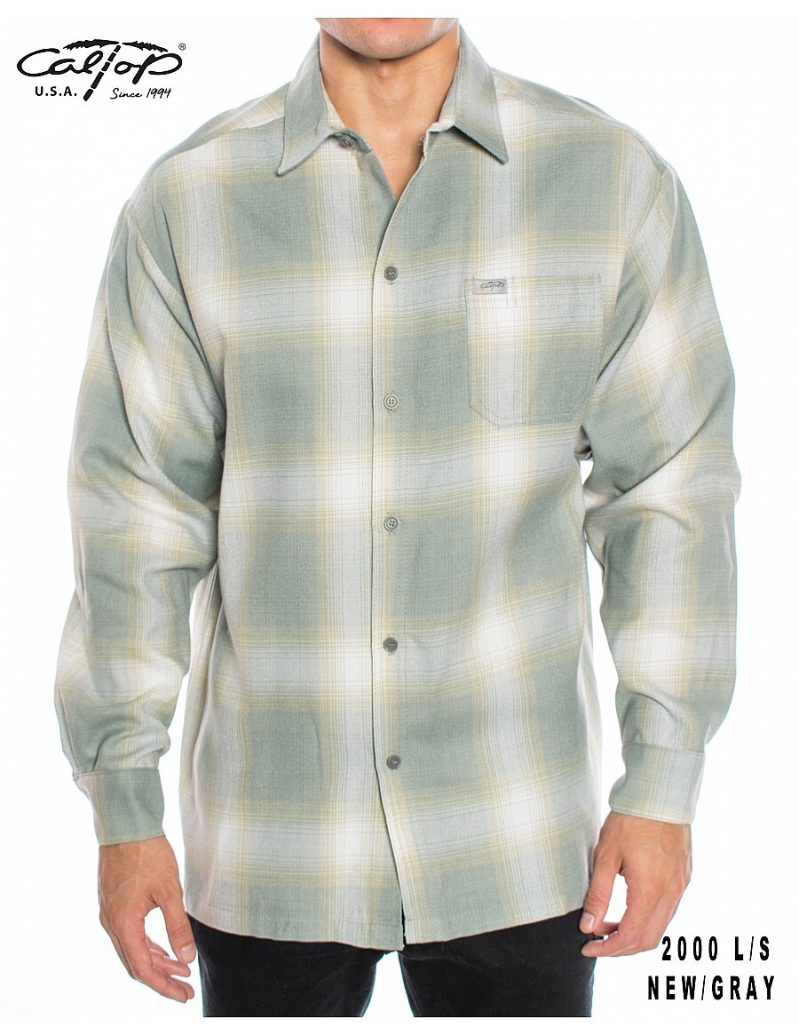CALTOP OLD SCHOOL FLANNEL VETERANO LONGSLEEVE SHIRT PLAID SM-5X GANGSTER