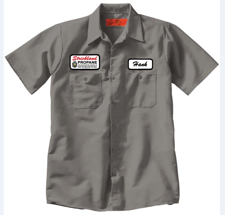 HANK STRICKLAND PROPANE Funny Patch Work SHIRT Halloween costume king of hill