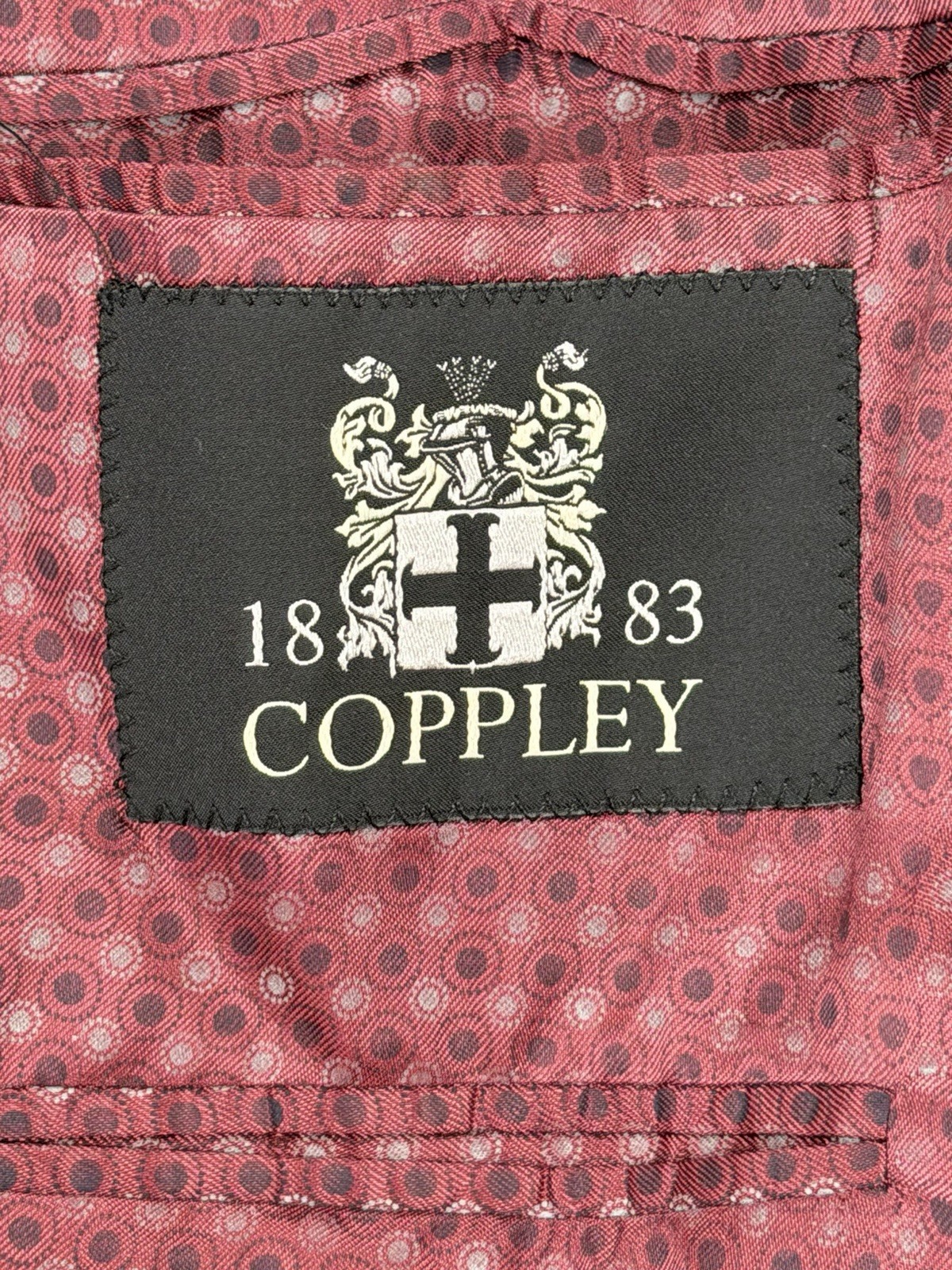 Coppley Canada Mens Dark Blue Striped 100% Wool Suit 48R 42X28 $1,098 Two Button