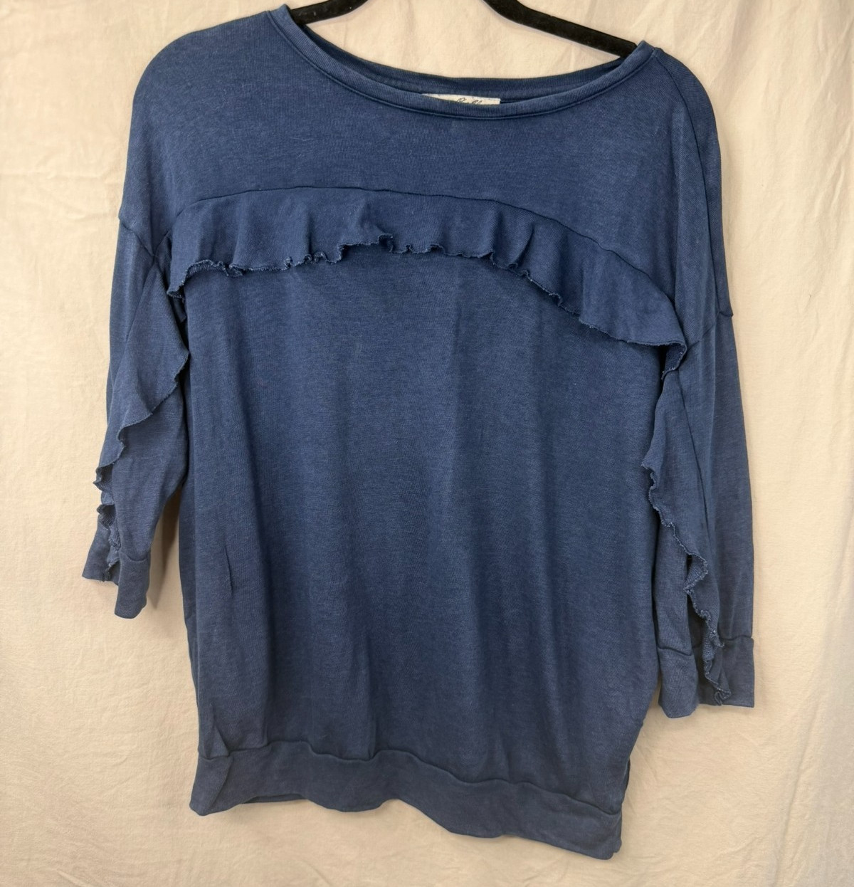 Express One Eleven Ruffled Dolman Top Navy Blue Size Small