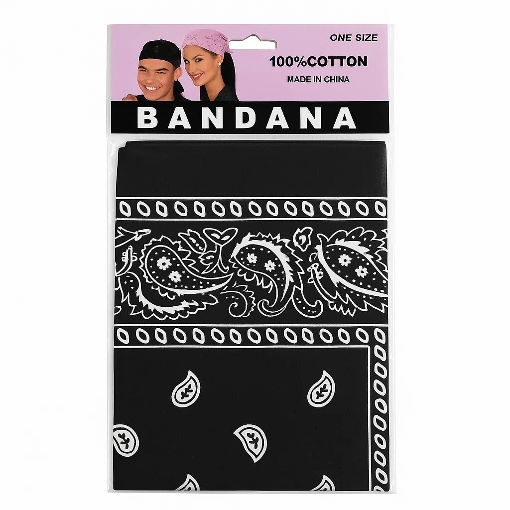 Bandana 100% Cotton Double Sided Print Paisley Cowboy Scarf Party Favor Headband