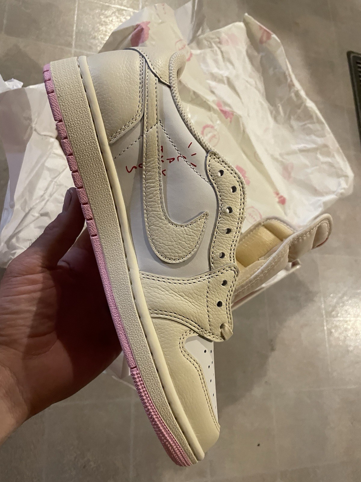 Nike Air Jordan 1 Low Travis Scott Colorblock Leather Low Top Sneakers Custom