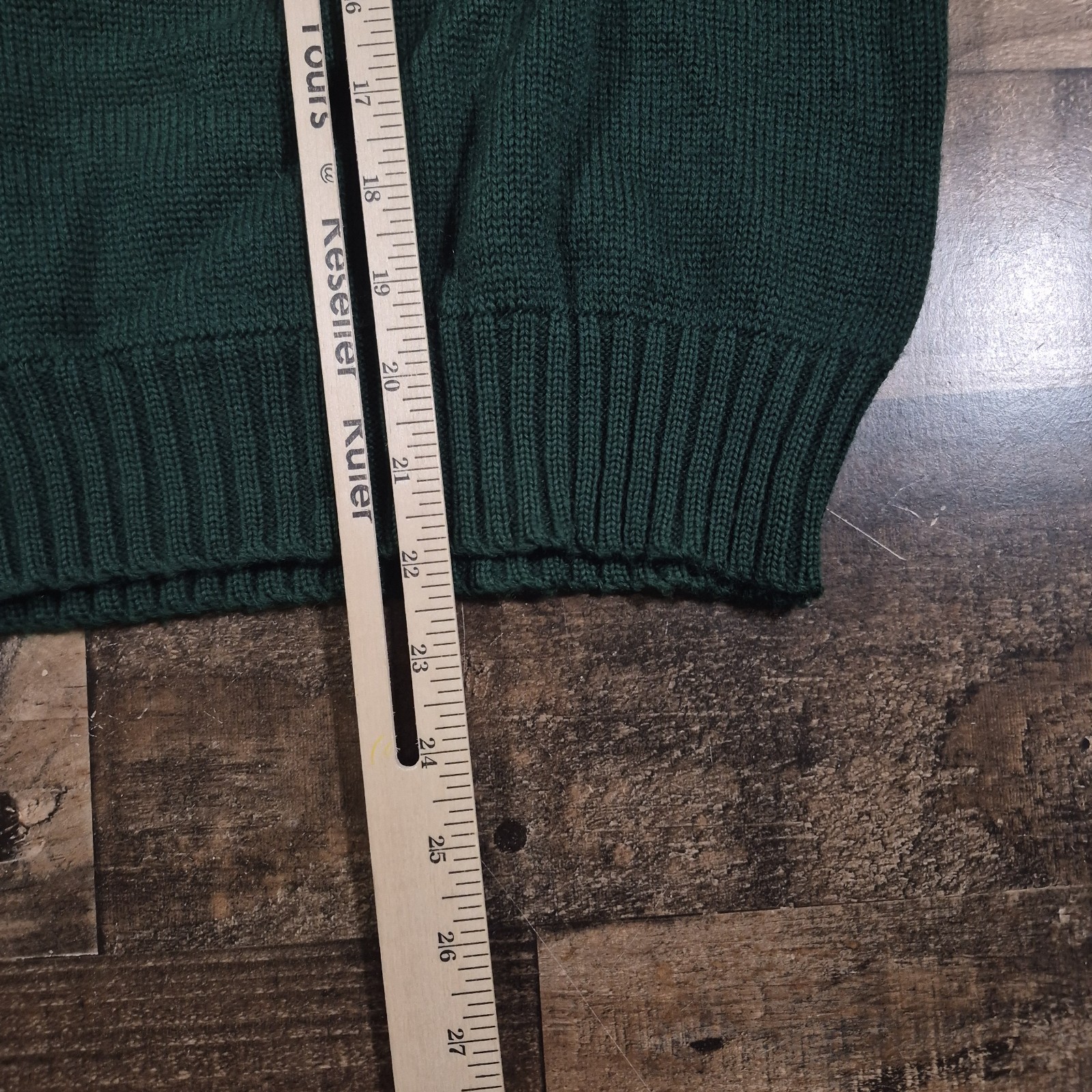 Vintage Letterman Varsity Sweater Womens 38 Green Wool Dehen Knitting 50s School