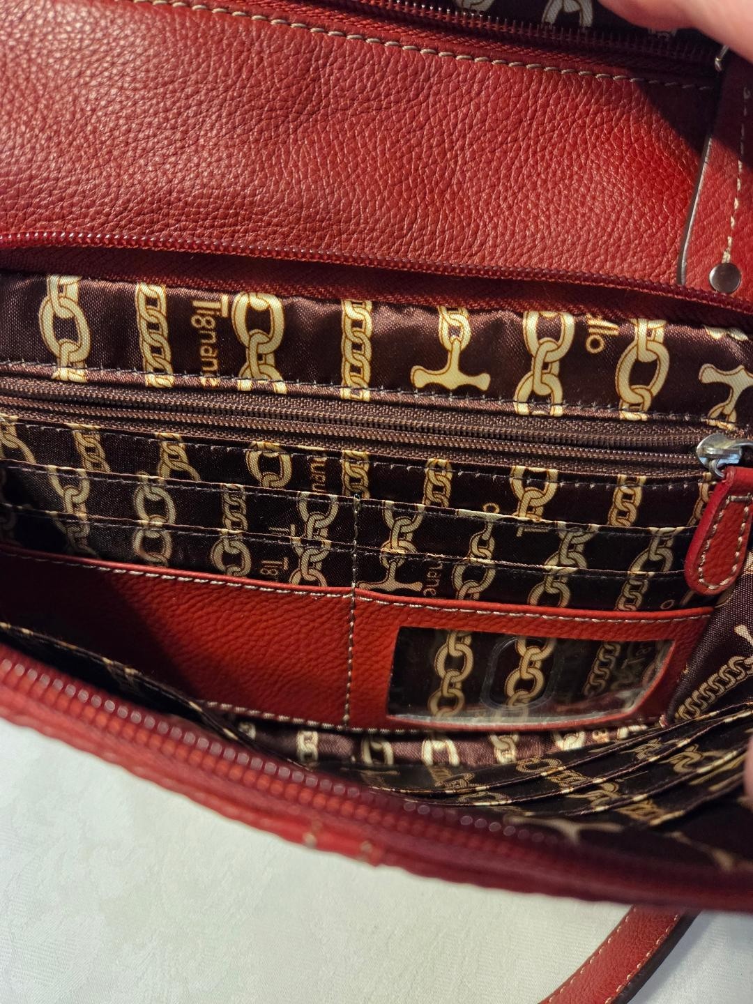 Red Leather Shoulder/Cross Body Bag
