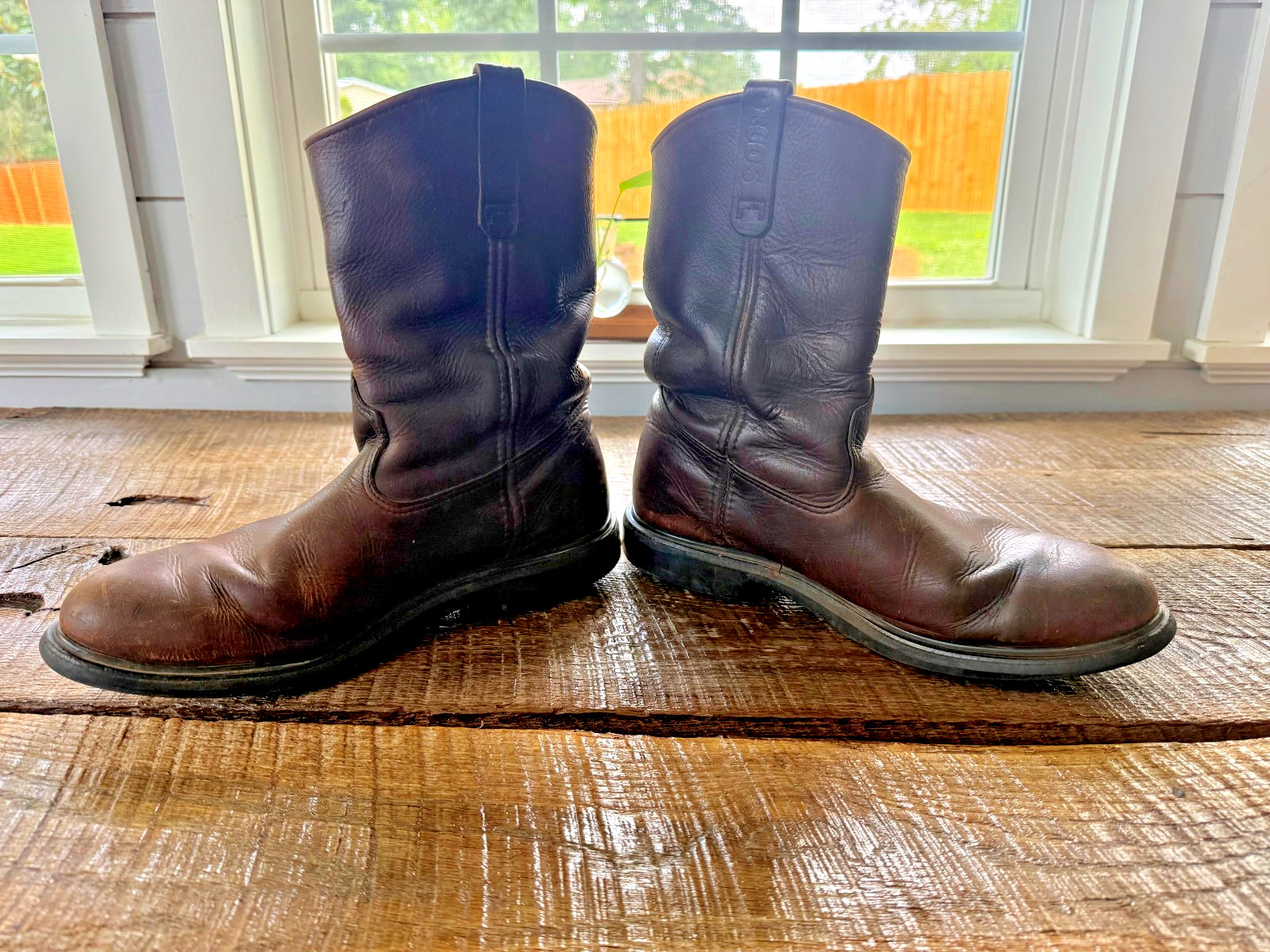 Red Wing Pecos 4470 Brown Leather Steel Toe Boots Men’s Size 11 EE Pull On Shoes