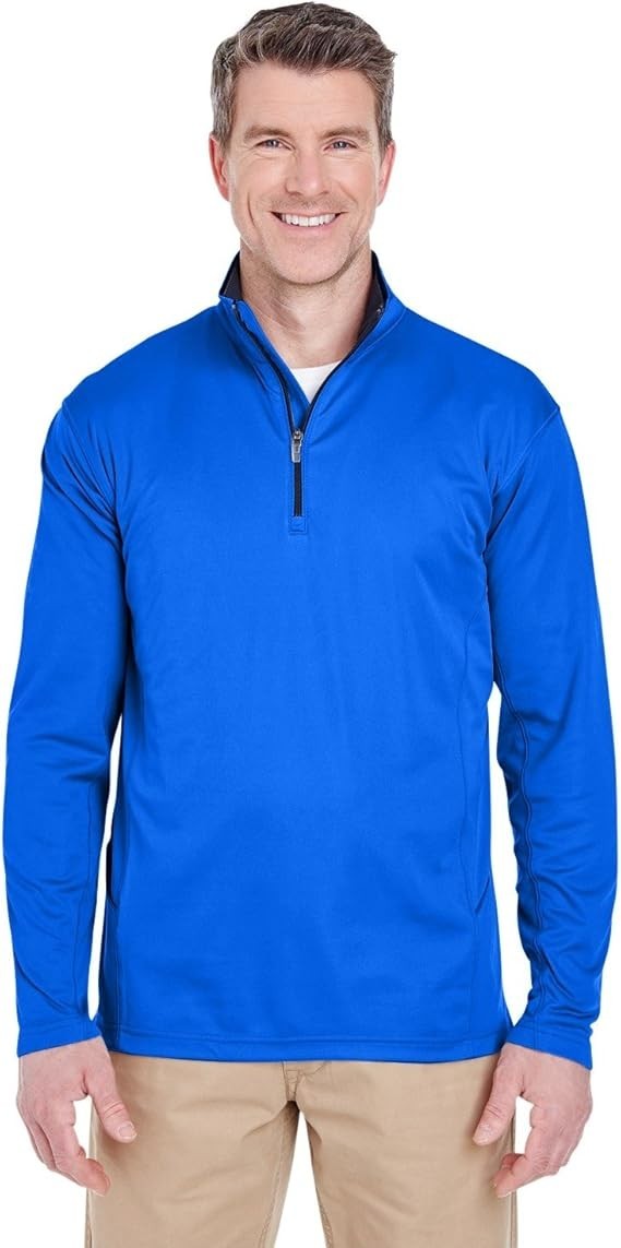 UltraClub Men’s Cool & Dry Sport Quarter-Zip Pullover Long Sleeve xs-4x