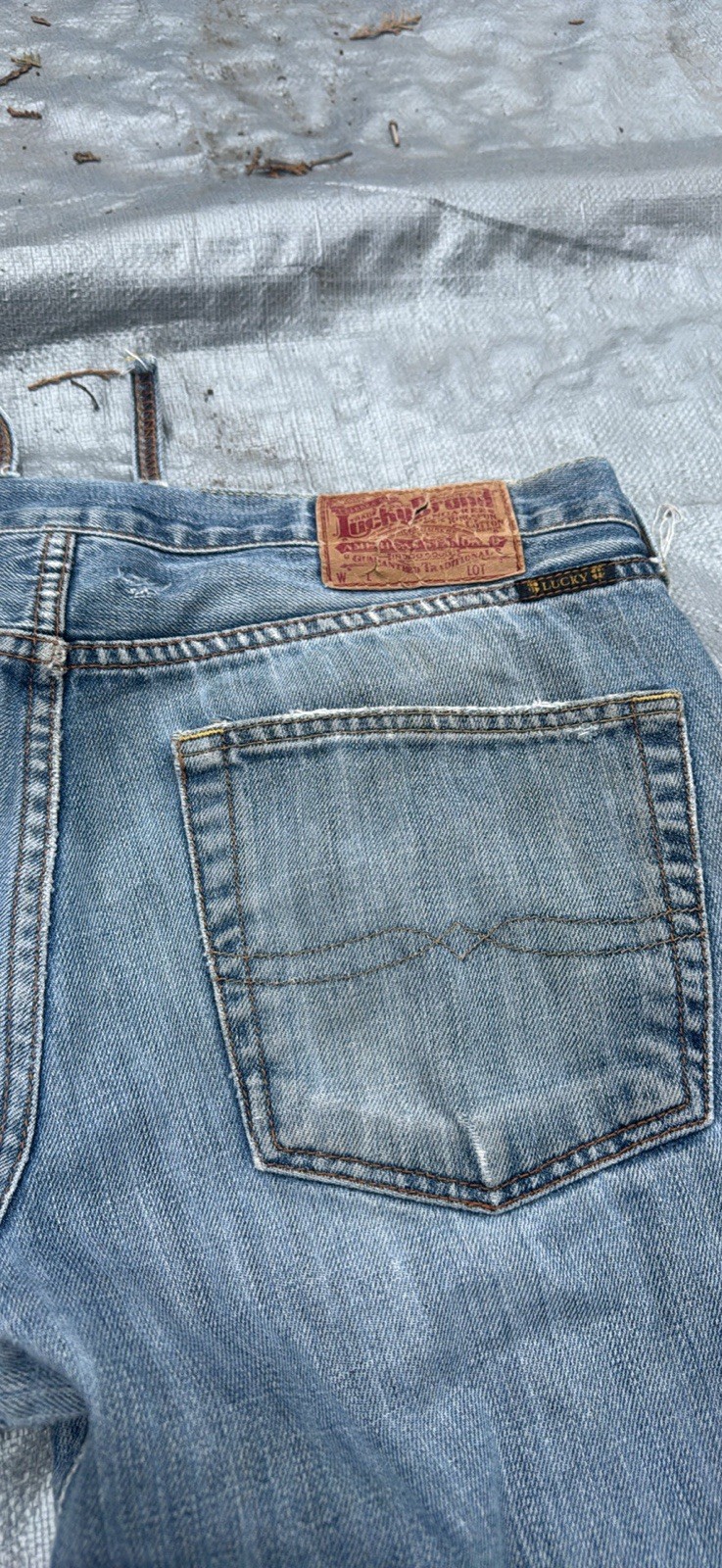 Polo Ralph Lauren Mens Distressed Light Wash Straight Leg Denim Jeans Blue