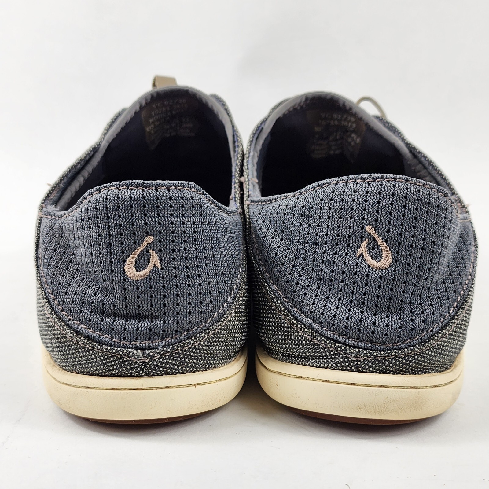 Olukai Nohea Moku Mens Size 10.5 Charcoal/Clay Textile Slip On Boat Shoes