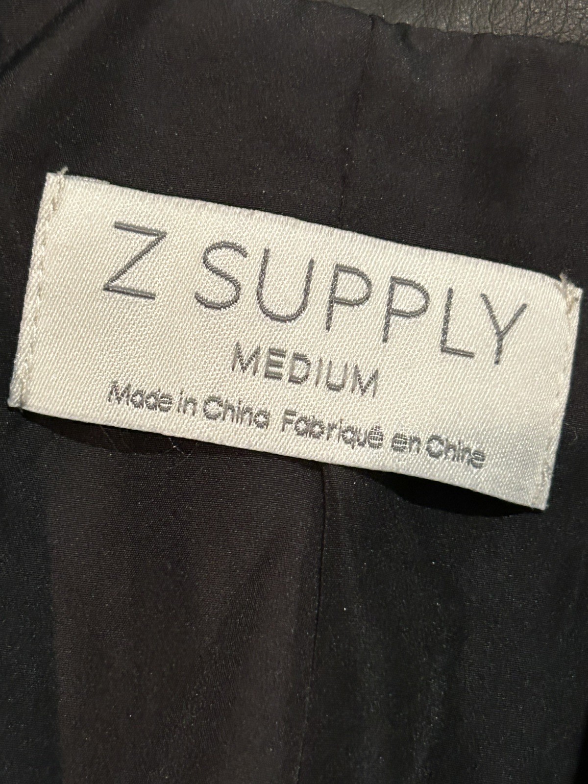 Z SUPPLY Faux Vegan Leather Moto Jacket Black Women’s Size medium