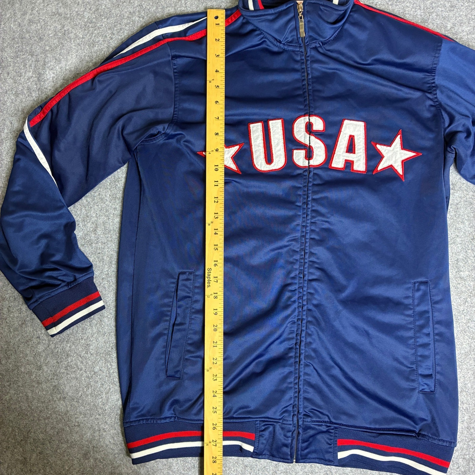 Choice Sportswear Vintage USA Track Jacket Mens Medium Red White Blue Full Zip