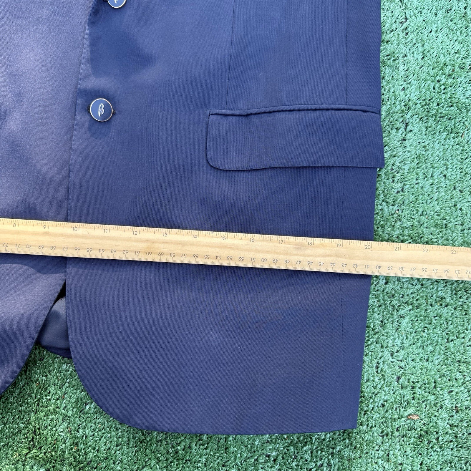 Brioni Blue Blazer Mens 38 or 40 Jacket Navy NOMENTANO Logo Buttons