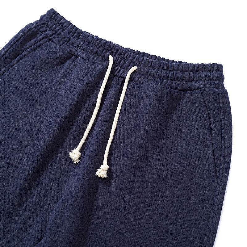 Men’s Straight Sweater Pants Basic Solid Color Thick Sports Casual Pants