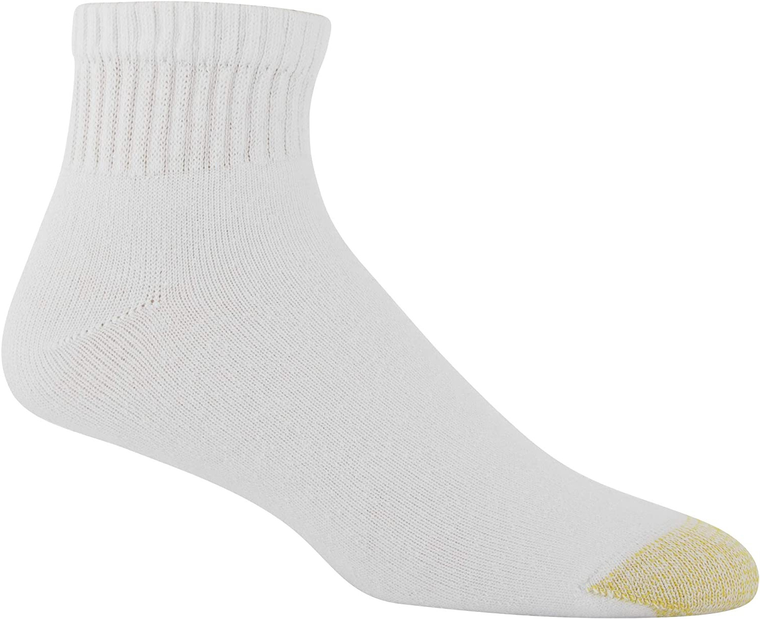 Mens Cotton Quarter Athletic Socks Crew White 6 Pack Sock 13-15 Shoe 12-16 XL