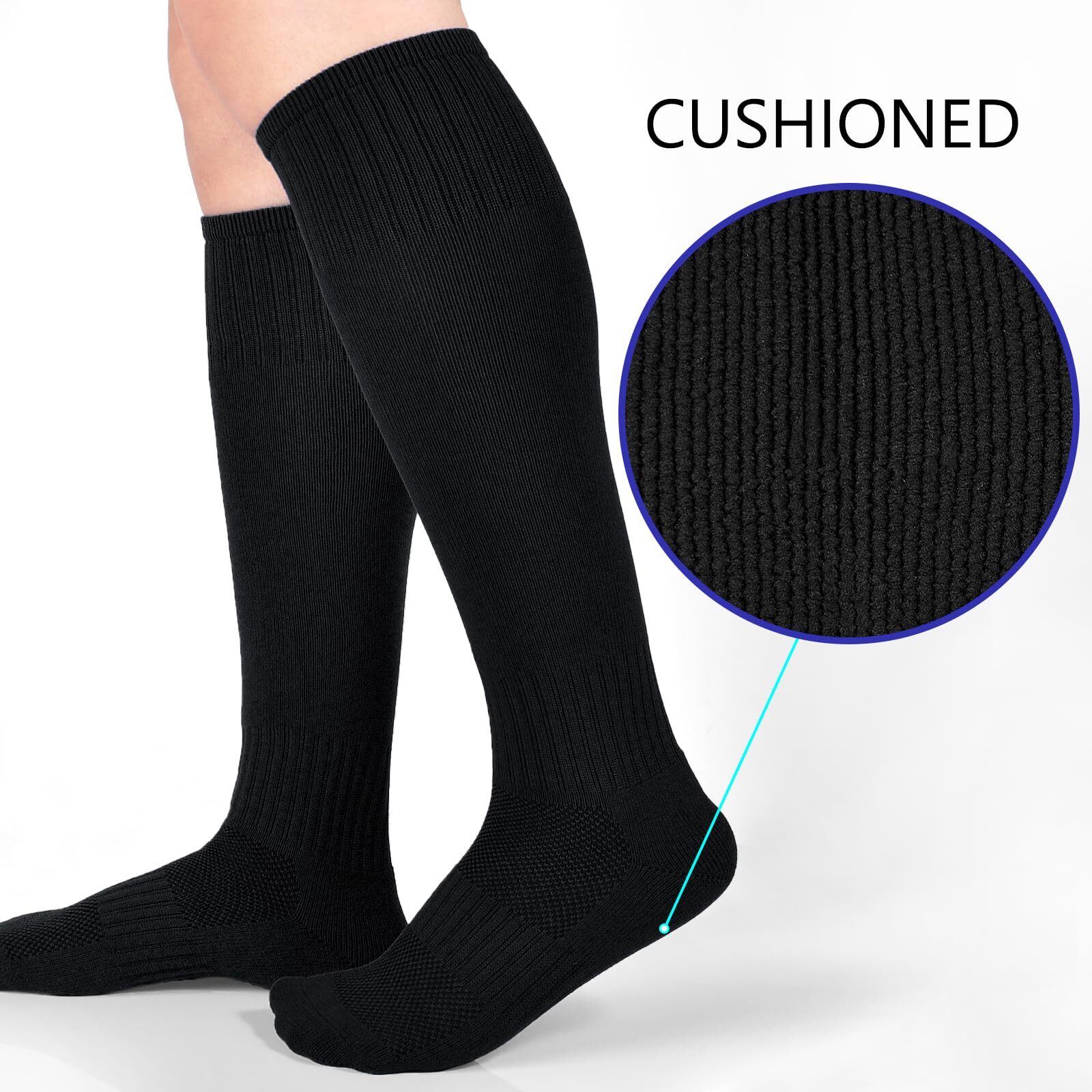 Adult Long Knee High Athletic Sports Socks for Football Soccer Baseball Softball