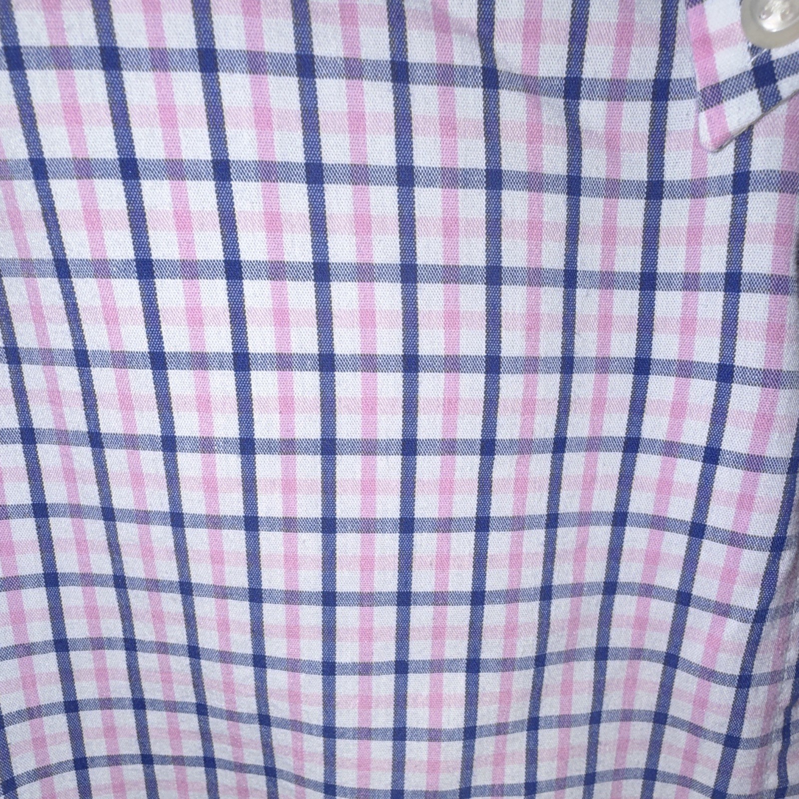 Mason James Men’s XL Stretch Button-Down Check Dress Shirt Blue Pink White