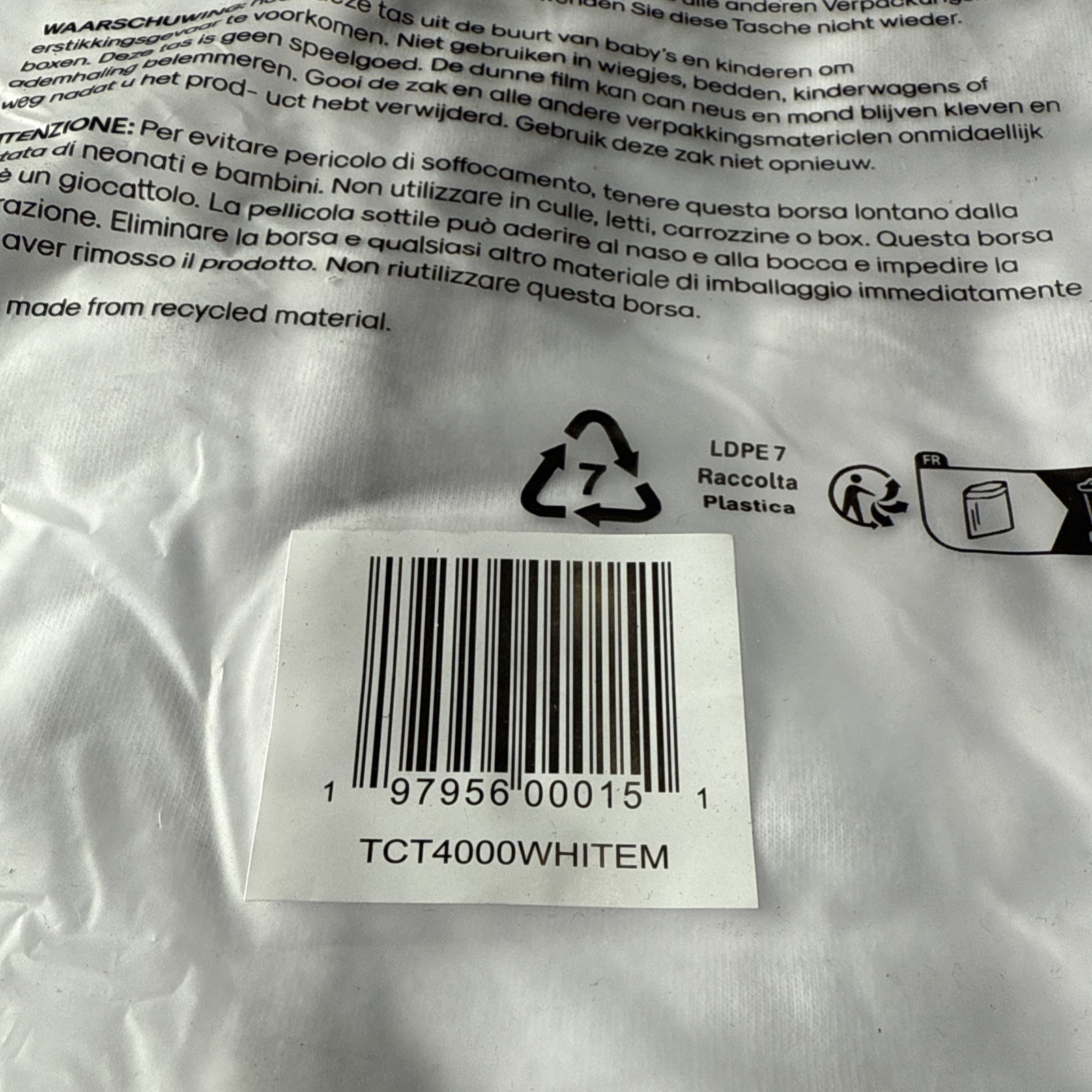 2 Pack True Classic Men’s White Crew Neck T Shirts – Size M