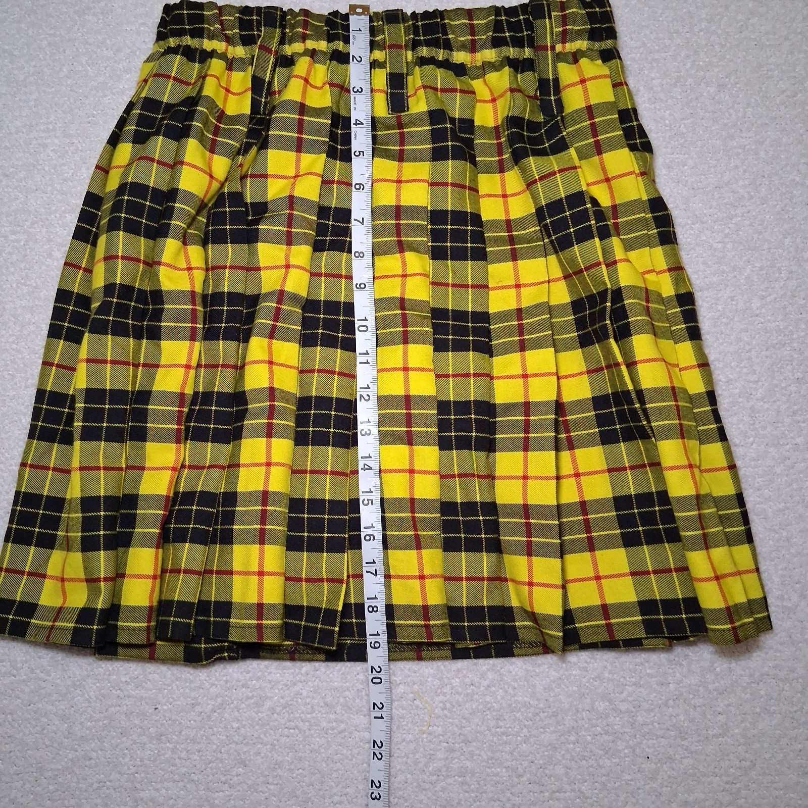 Sport Kilt Women’s Yellow Plaid Tartan Sz M Heritage Punk Twee Alternative Rock