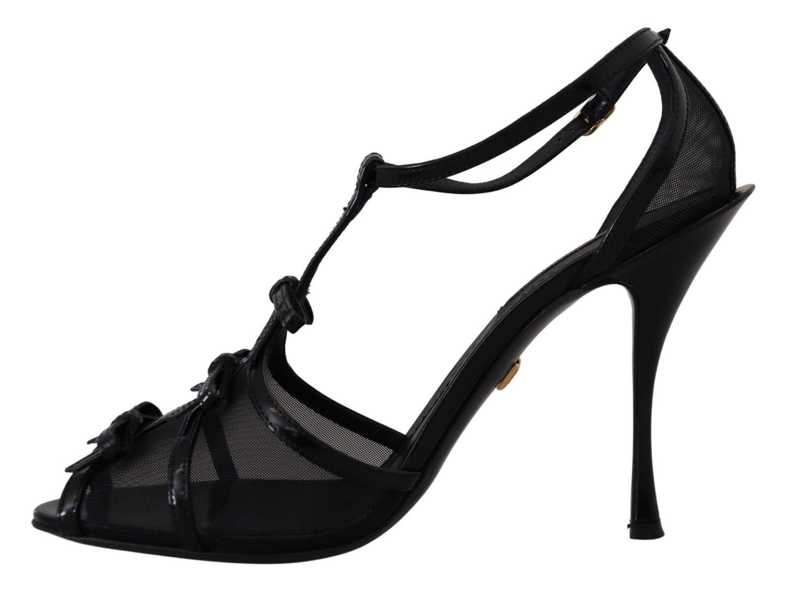 DOLCE & GABBANA Sandals Black Stiletto High Heels Shoes EU38 / US7.5 RRP 1050usd
