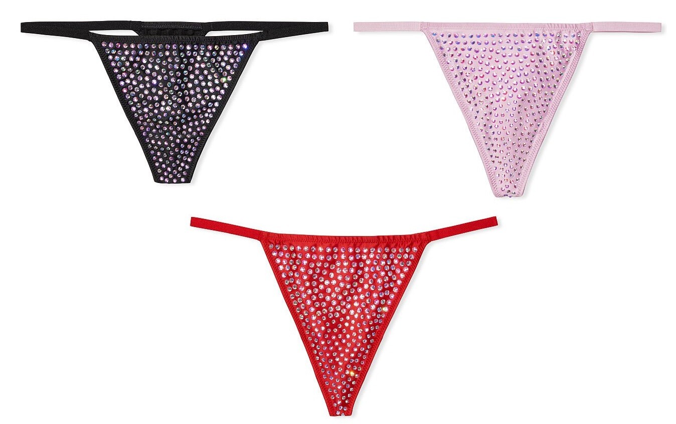 VICTORIAS SECRET VERY SEXY SUBTLE SHINE BLING V-STRING THONG PANTY XS S M L XL