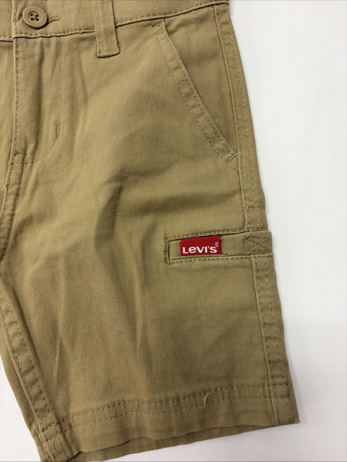 Levi’s Adjustable Waist Khaki Cargo Shorts Boys Size 4 /5 Regular Casual