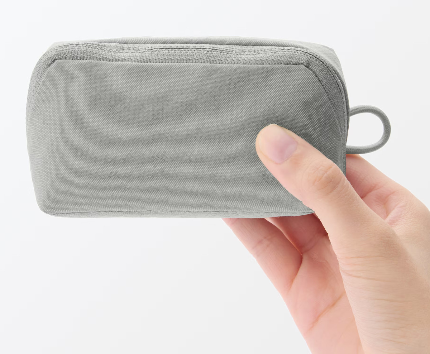 MUJI Wrinkled Nylon Wide Opening Pouch Small 4.3 x 2.4 x 1.4”(11x6x3.5cm) Japan