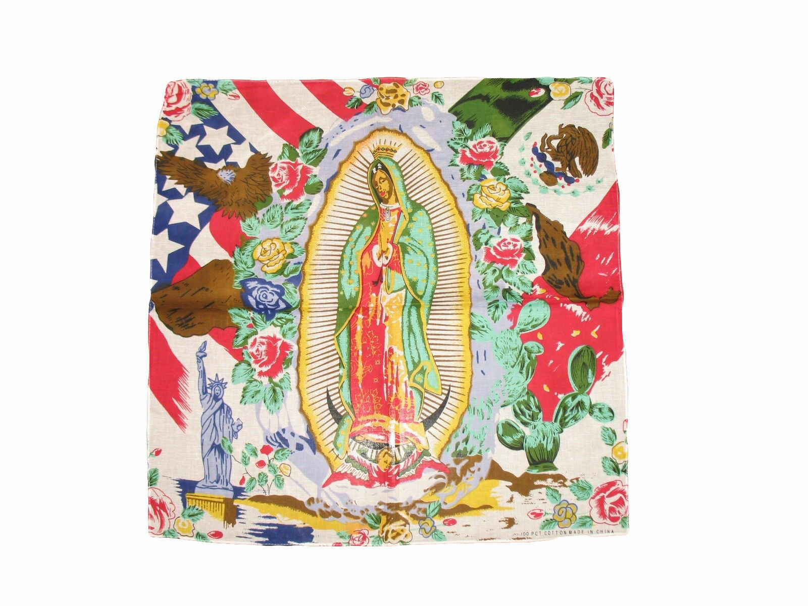 22″x22″ Mexico Virgin Mary Guadalupe Cotton Premium Quality Bandana bandanna