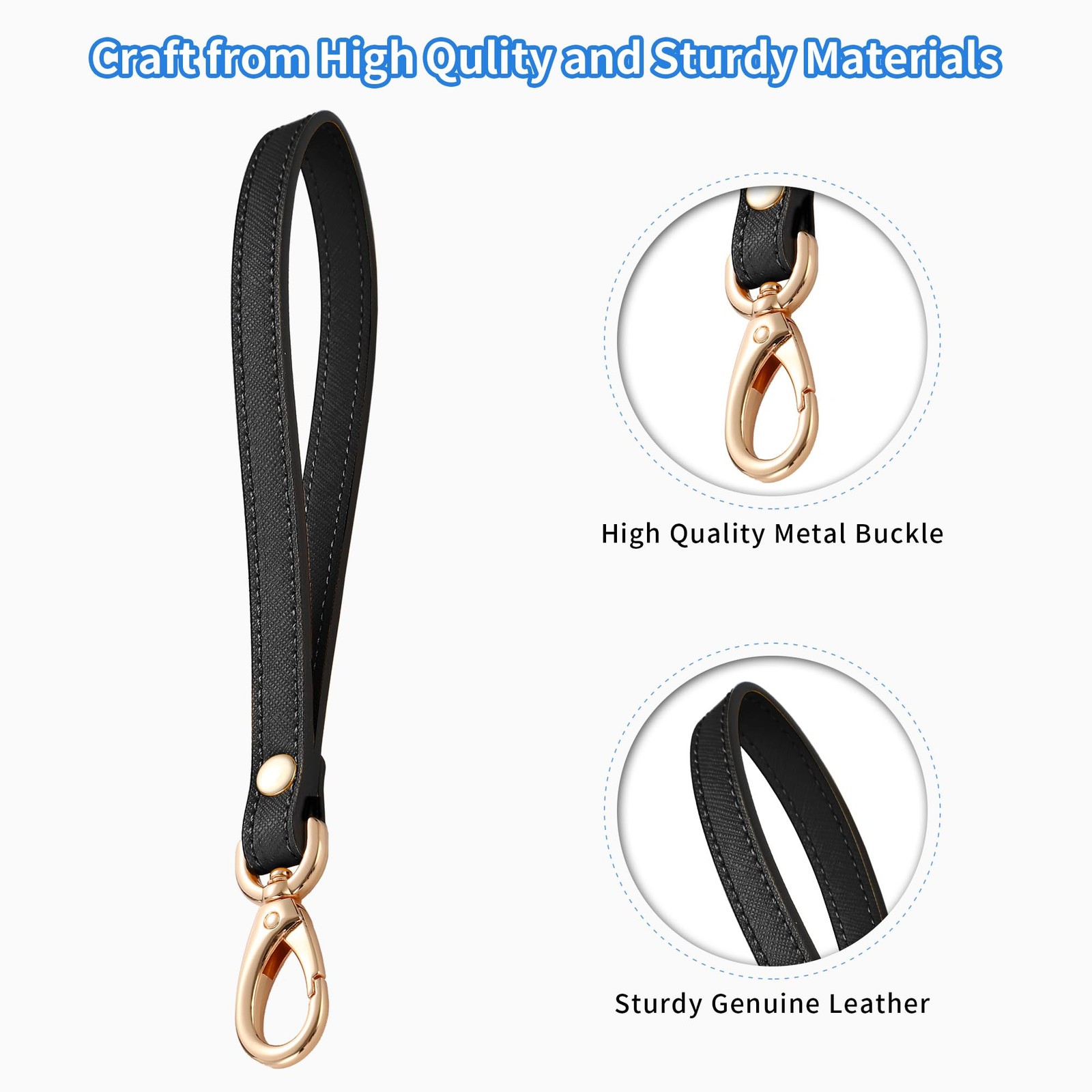 Wristlet Strap, Leather Wrist Lanyard Hand Strap Replacement for Purse Clutch…