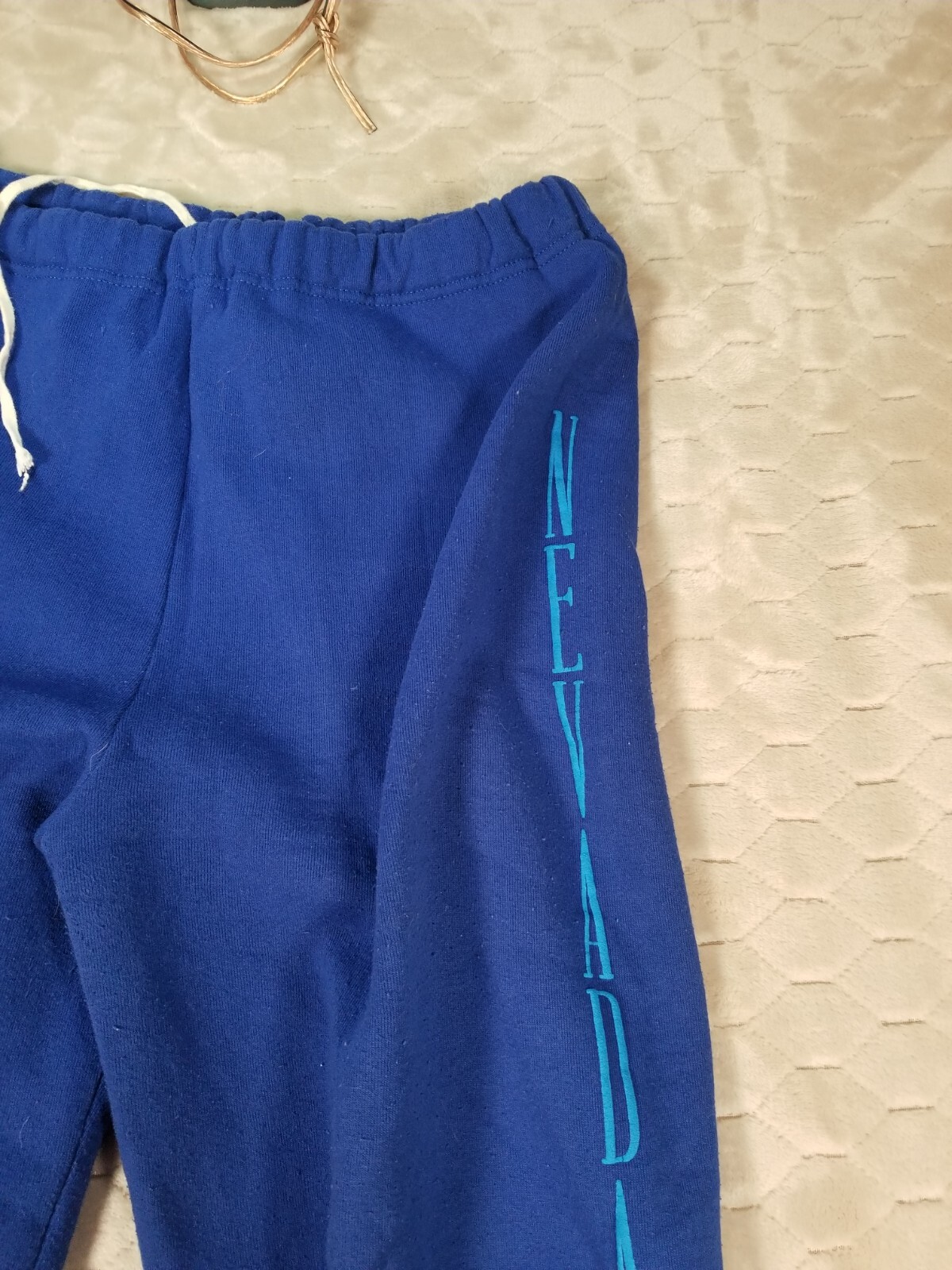 VTG UNR University of Nevad Reno Sweatpants Sz Lg Puff Print See Pics