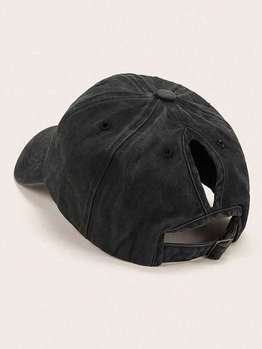Distressed Baseball Cap Ponytail Unstructured Dad Hat Washed Y2K Anti-UV