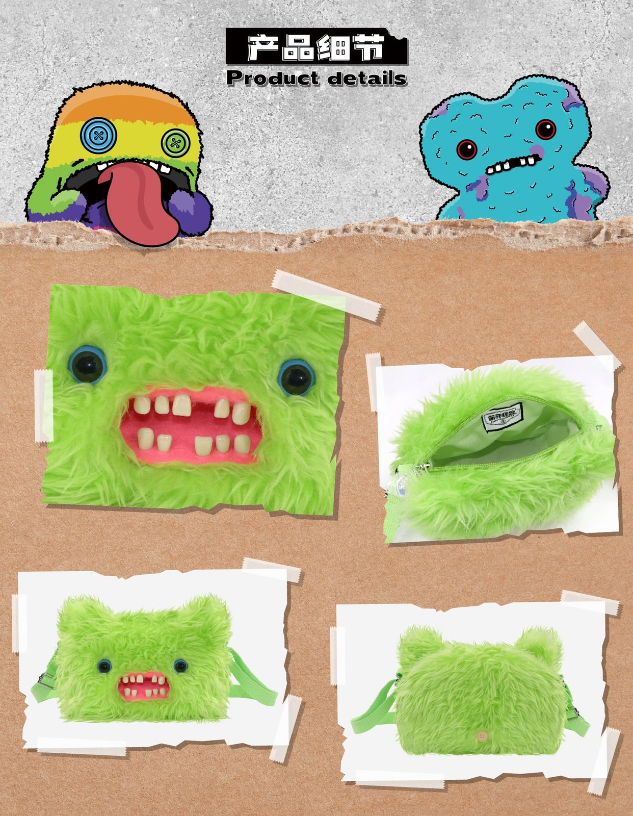 Fuggler Shoulder Crossbody Bags Ugly Monster Fashion Handbags for Women Gifts