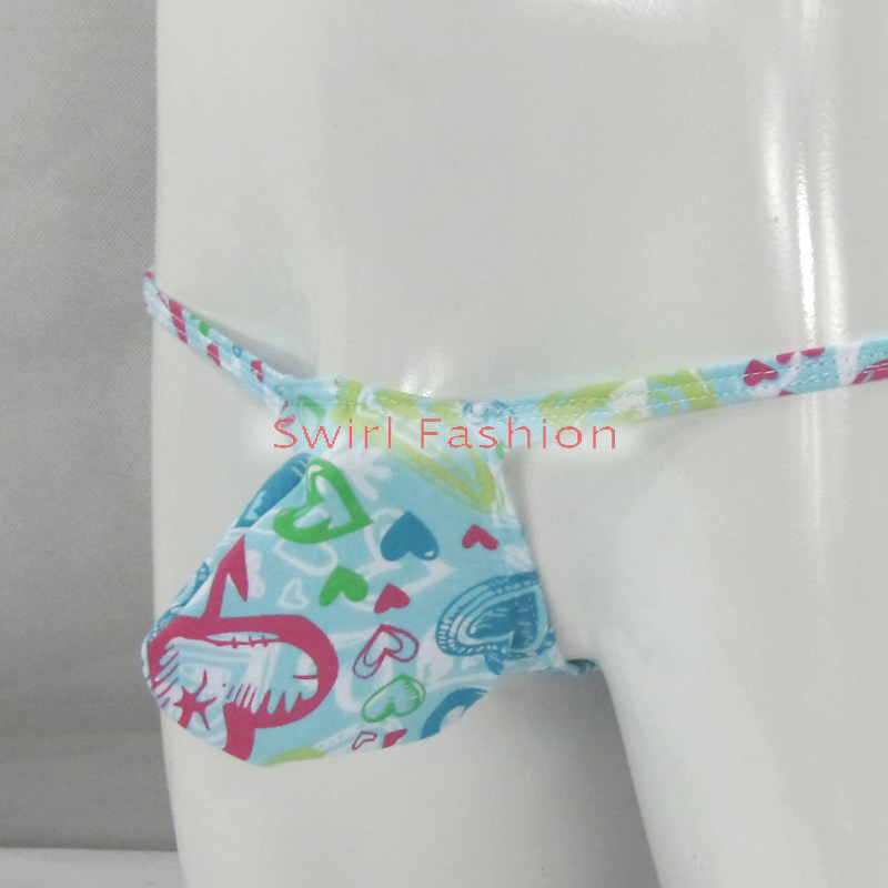K403 CP String Thong Grape Smugglers Contoured Pouch Cotton Polka Dots