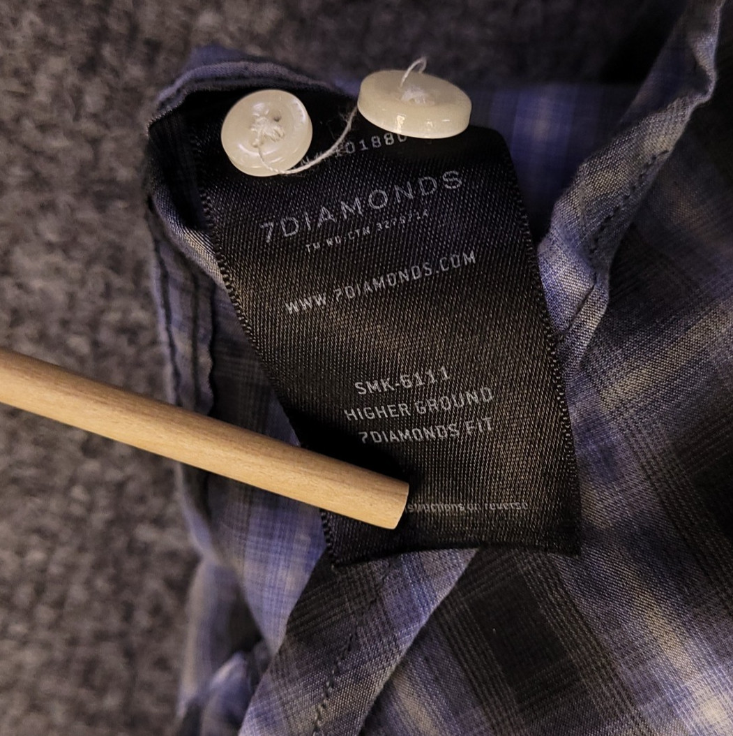 7D 7 Diamonds Higher Ground Shirt Mens Small Abstract Windowpane Cotton