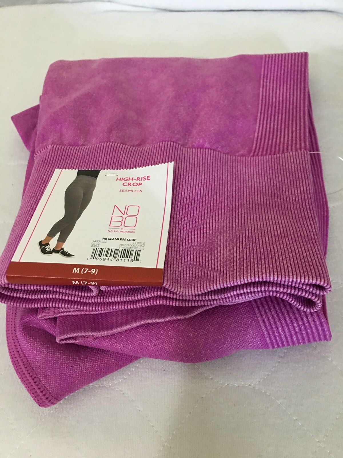 New No Boundaries High Rise Seamless Crop Leggings Women Junior Purple Many size