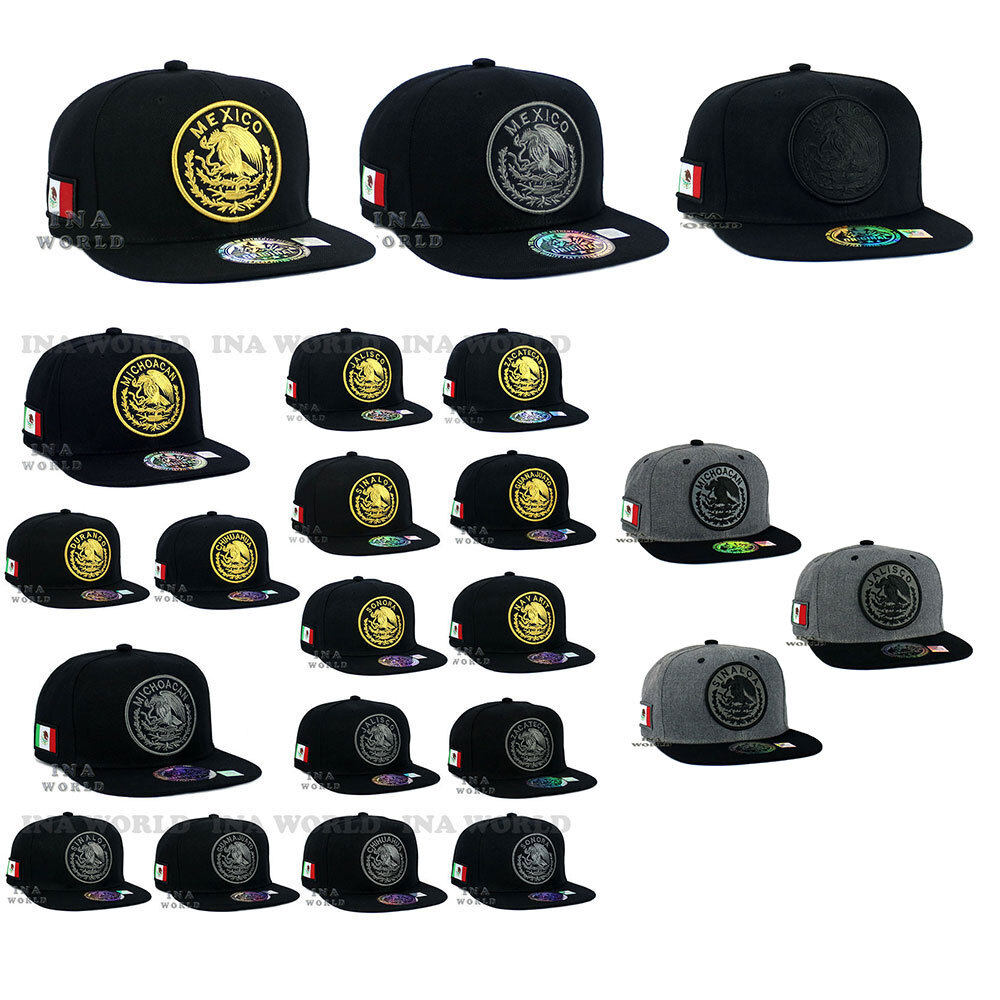 MEXICO Hat State Federal Logo Embroidered Snapback Hiphop Flat Bill Baseball Cap