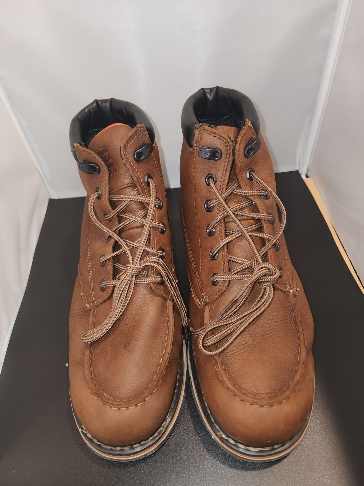 TIMBERLAND PRO Mens 12W 6″ WATERPROOF SOFT TOE WORK BOOT Wide TB0A1KRQ214 BROWN