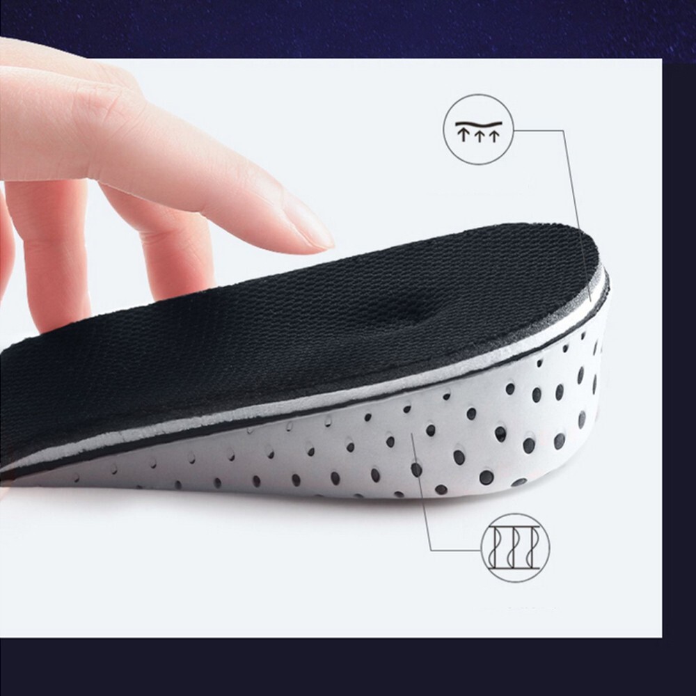Unisex Heel Lift Insert Shoe Pad Cushion Authentic Shoe Insoles Height 3.8cm