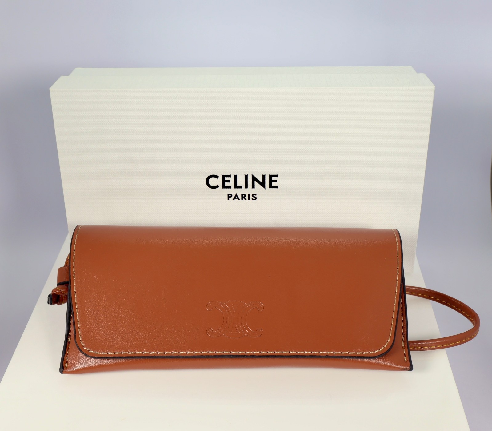 Celine CL40235U 30N 54mm Round Gold Sunglasses with Green Lens