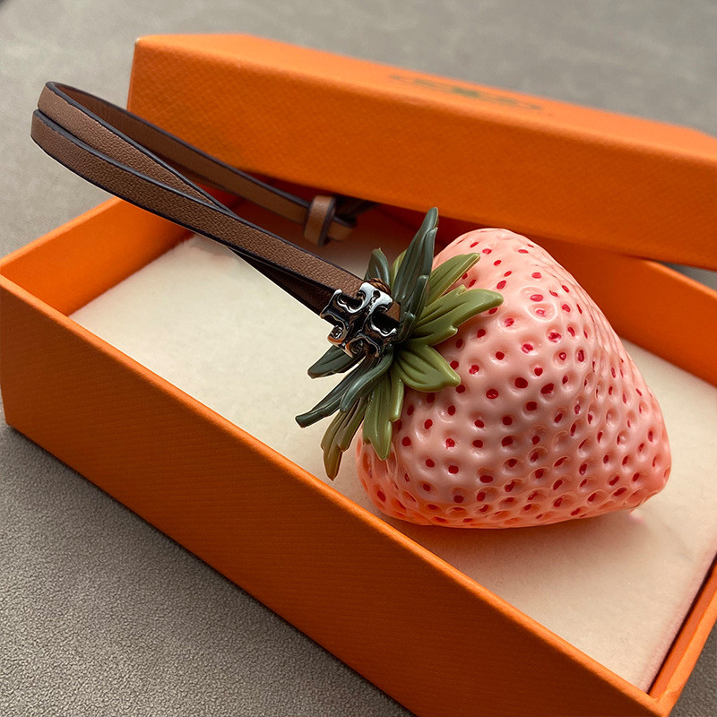 Cute Strawberry Keychain Fruit Pendant Bag Charm Purse Accessory Key Ring Gift