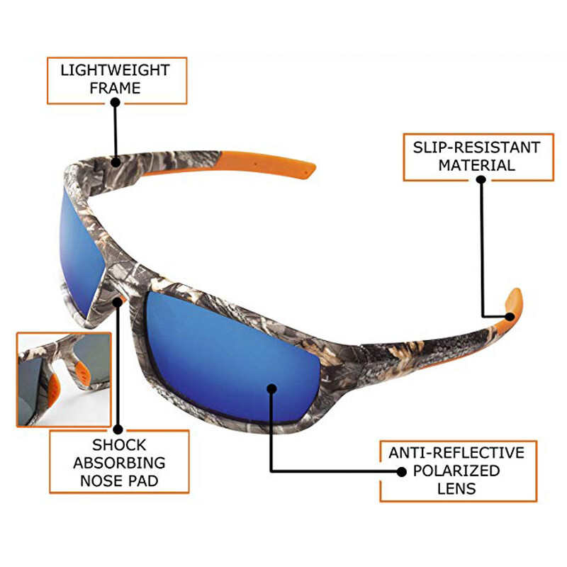 Tactical Polarized Camouflage Sunglasses Outdoor Sport Fishing Driving Glasses