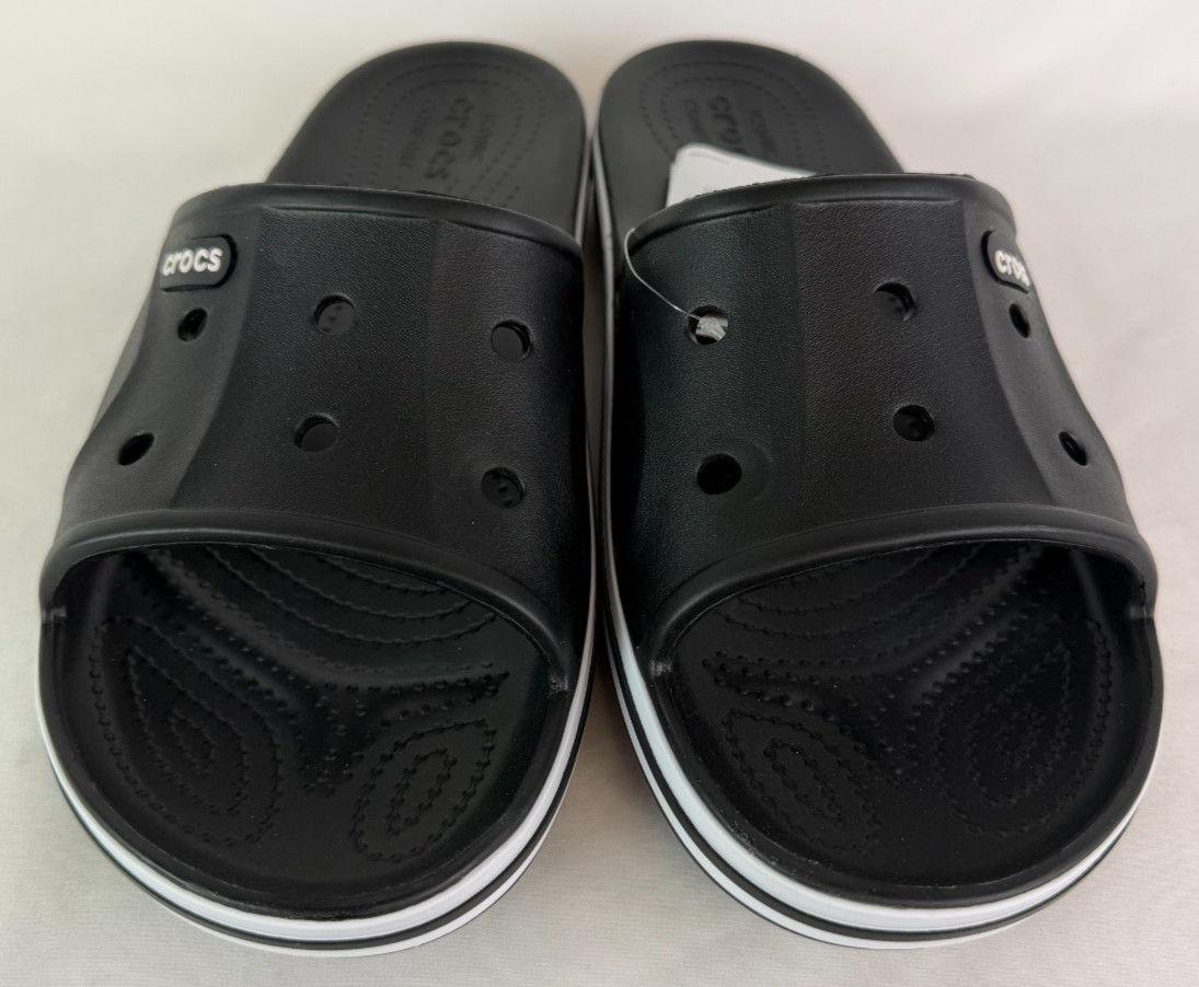 Crocs Bayaband Slide Sandals Black/White 205392-066 Men’s Size 11