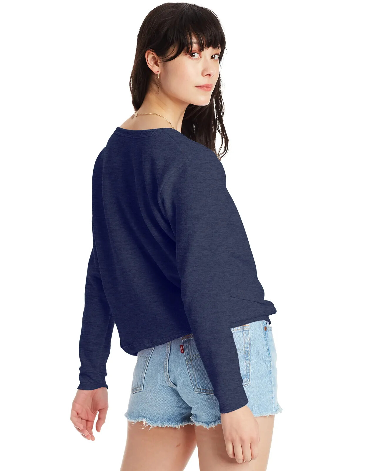 Hanes Women’s Sweatshirt Crew Neck EcoSmart Recycled Cotton-Blend Fleece S-2XL