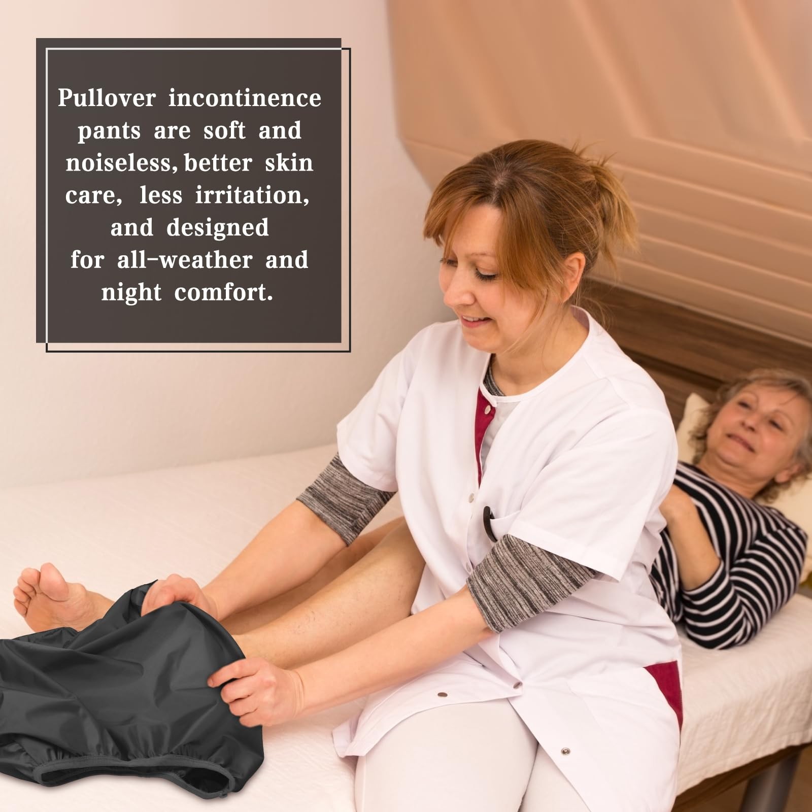 5 Pcs Adult Leakproof Underwear for Incontinence Washable X-Large, Black
