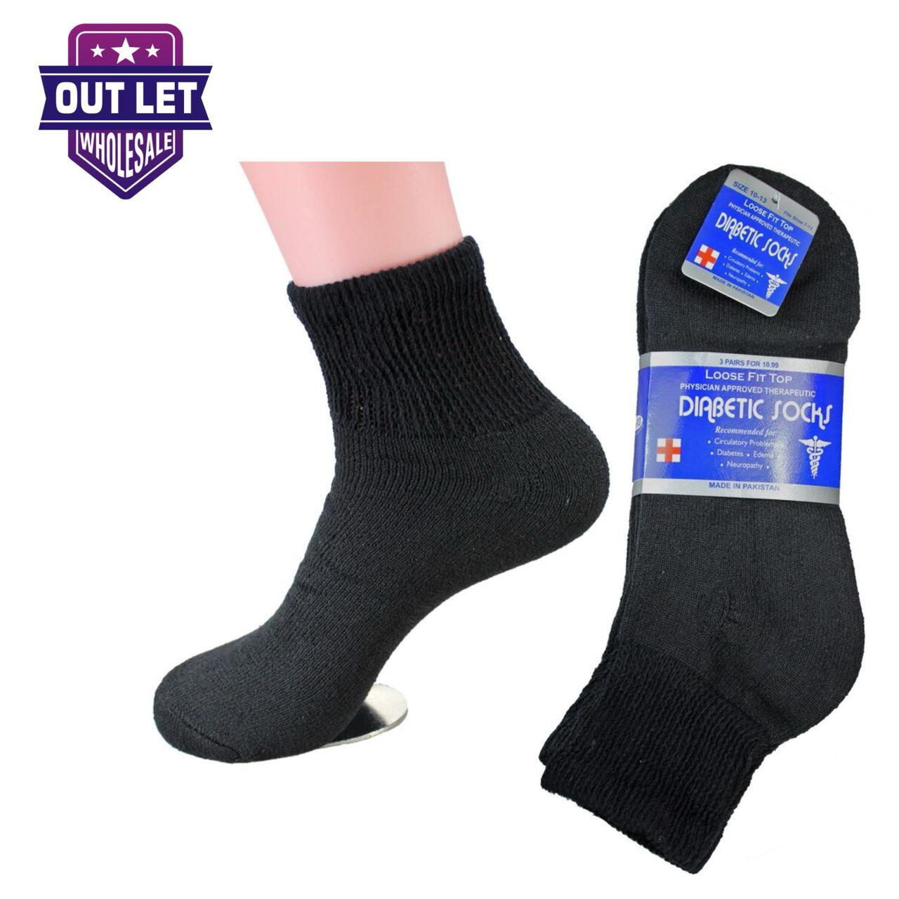 3 6 12 Pairs Men’s Circulatory Diabetic Ankle Cotton Quarter socks size 9-15