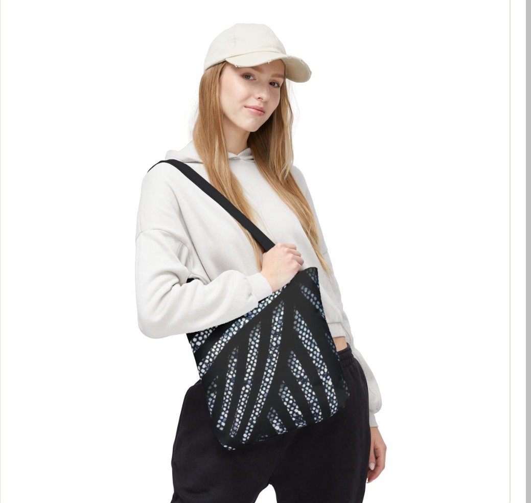 Tote Bag AOP Silver And Black