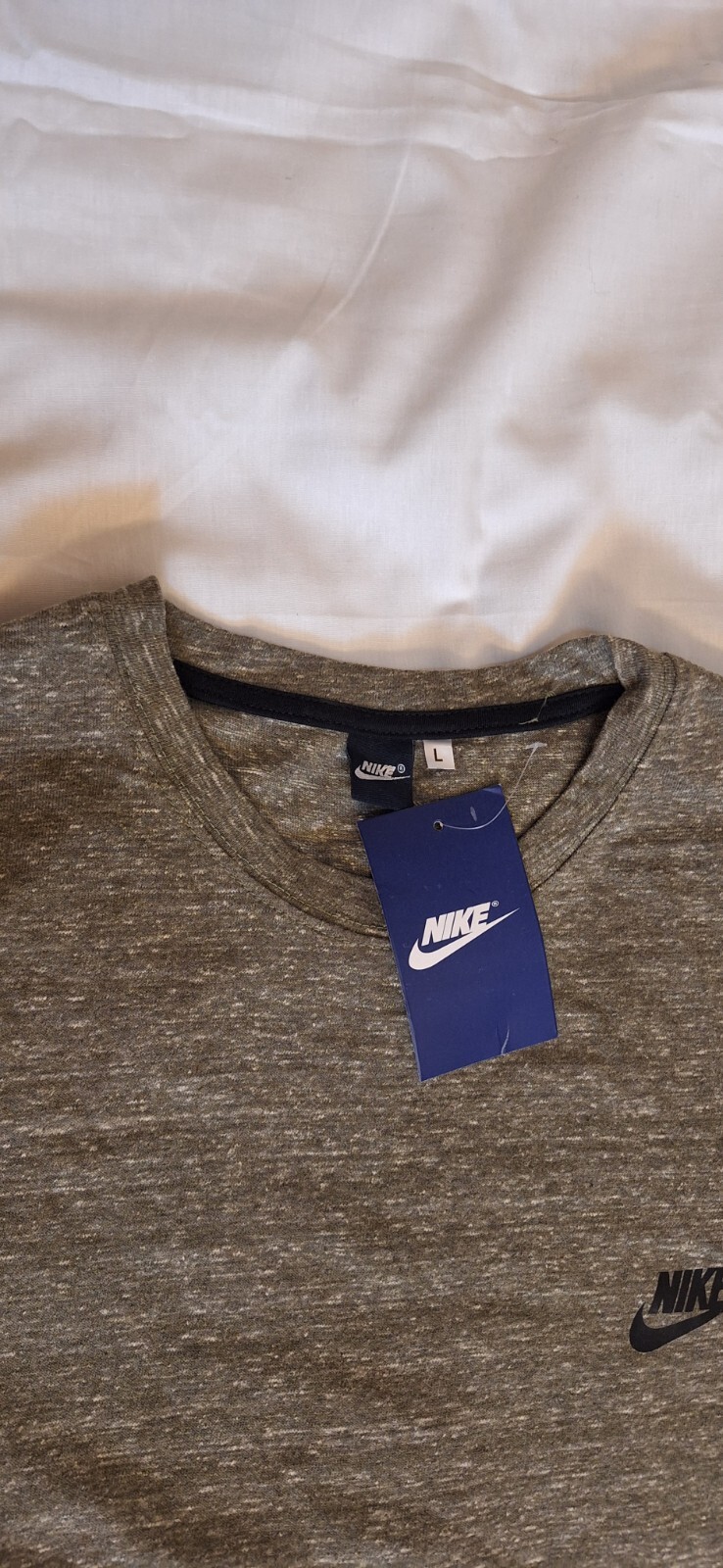 Nike Women’s Cotton T-Shirt Size L Heather Grey Short Sleeve NWT
