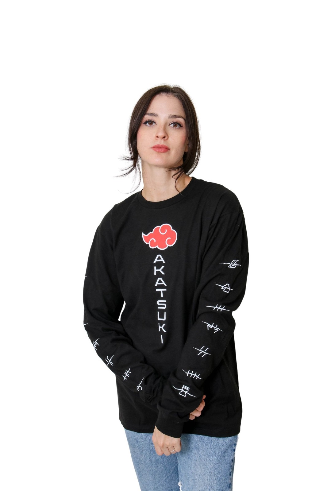 Naruto Shippuden Akatsuki Anti Village Symbols Cloud Anime Adult Unisex Long Sle