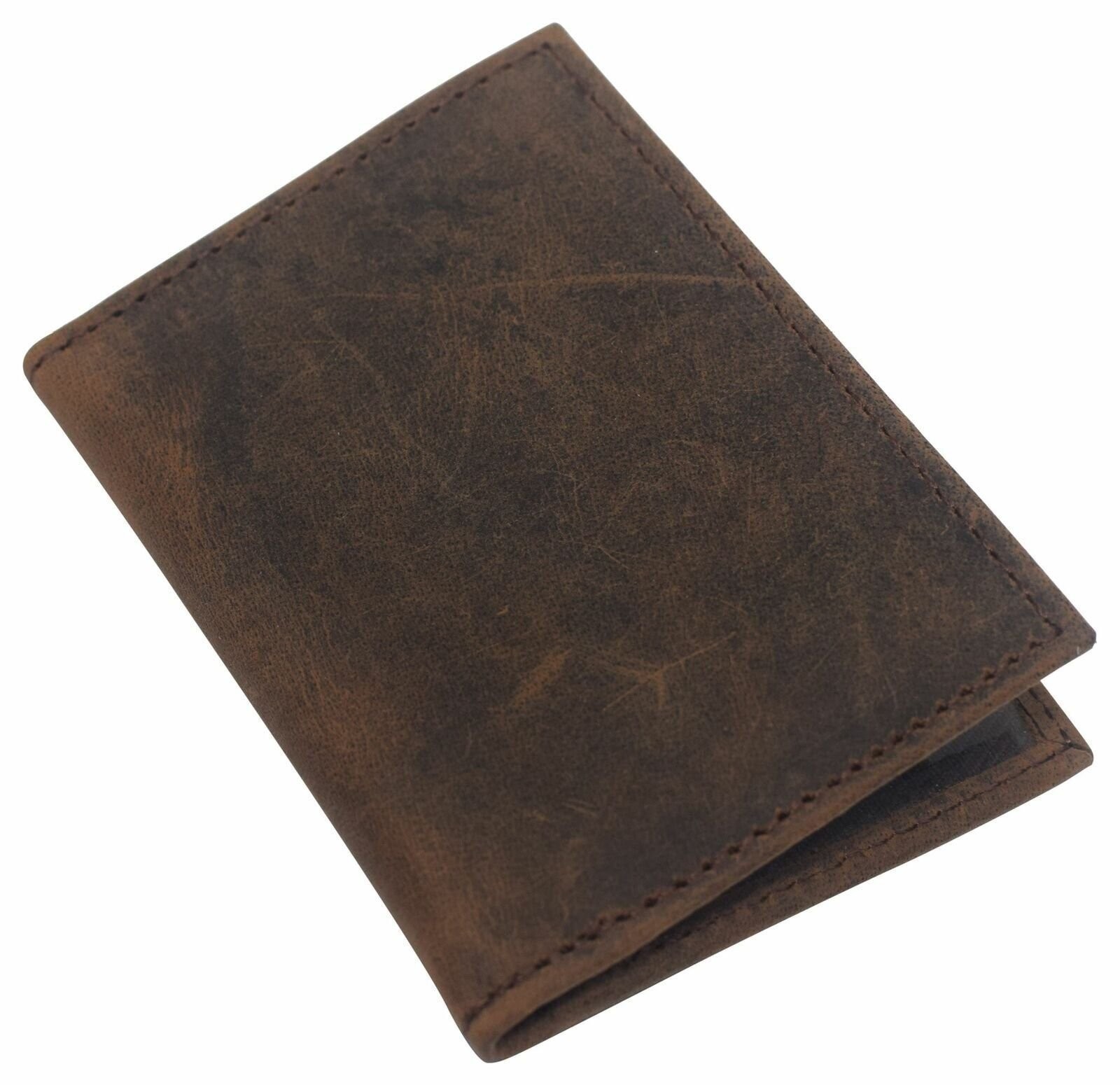 Slim Thin Genuine Leather 2 ID Window Mini Wallet Holder Bifold Driver’s License