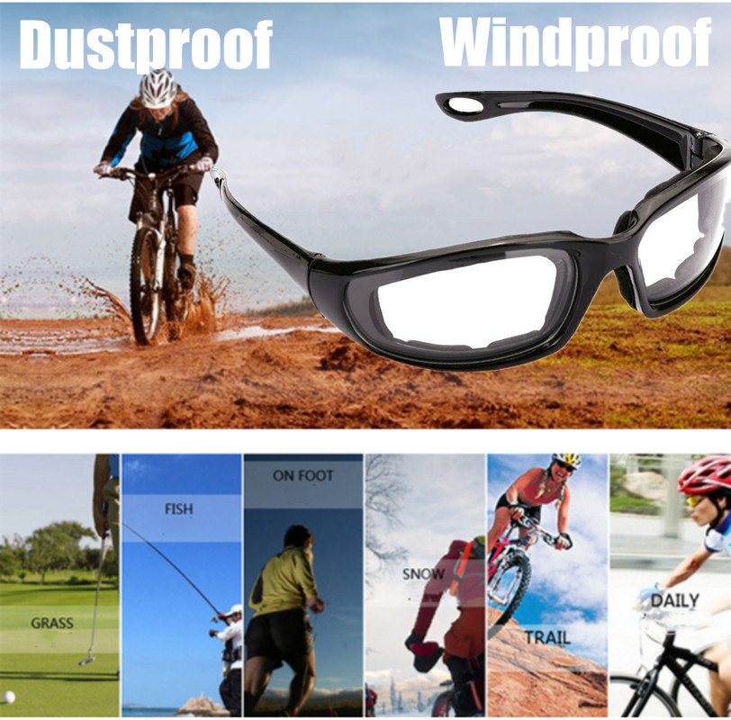 Motorcycle Riding Sunglasses Eye Goggles Bike Glasses Outdoor UV400 Clear Lens