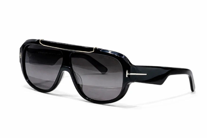 Tom Ford Rellen Mask Sunglasses TF1093 Black/Gray 71-7-120mm New